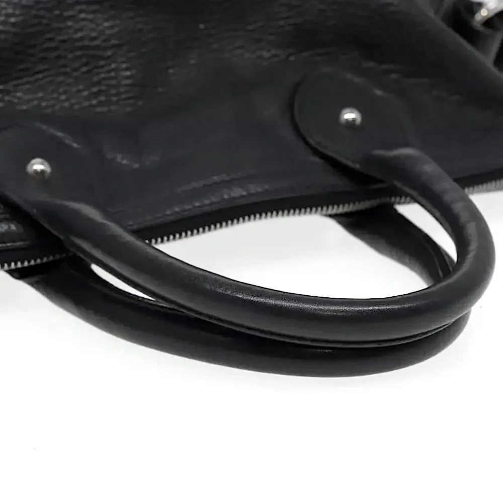 BALLY Black Leather Trainspotting Work Bag Black Striped Adjust Shoulder Strap